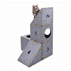 HYGEON PanelNest Flat-Pack Felt Cat House