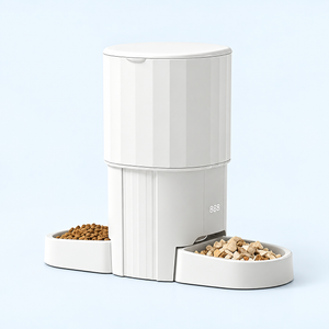 7 L Dual-Bowl Timer Pet Feeder — White