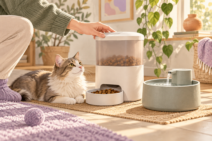 Checking a pet feeding station