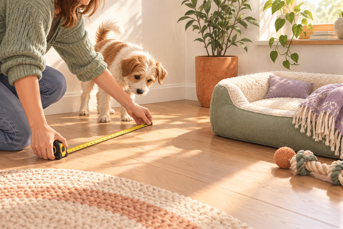 Measuring a space for a pet bed