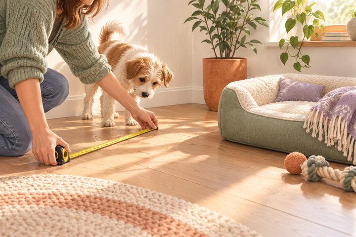 Measuring a space for a pet bed