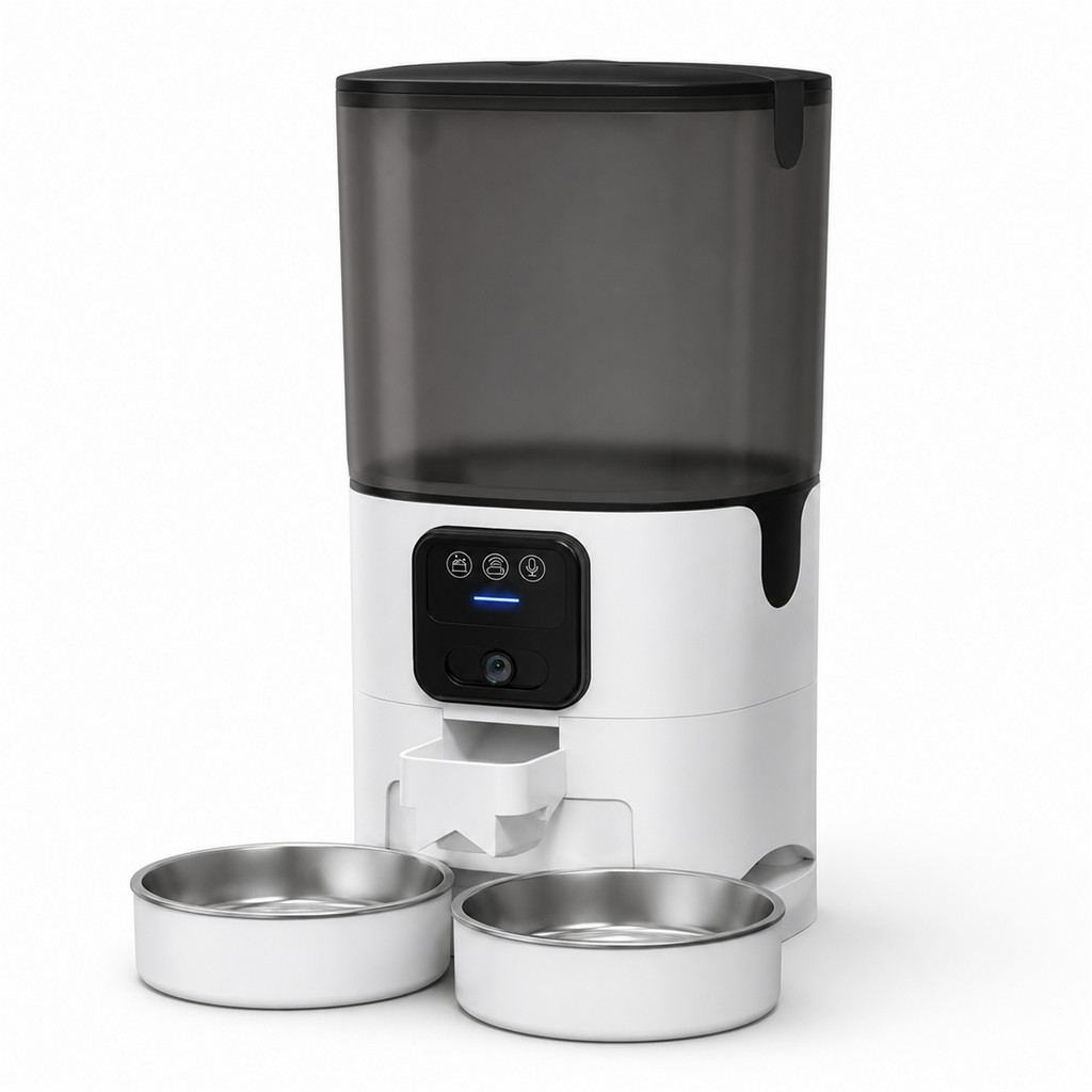 HYGEON DuoFeed 7L Smart Pet Feeder with 1080p Camera & Dual Bowls