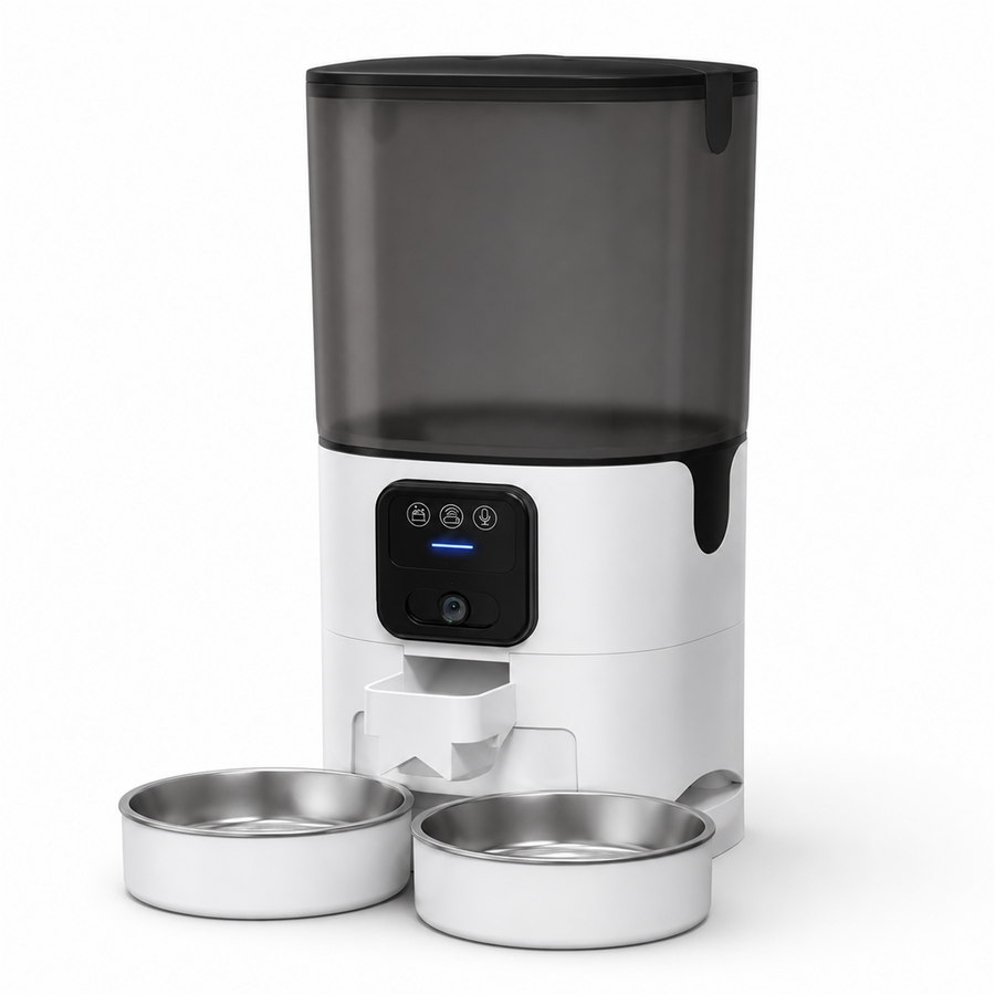 HYGEON DuoFeed 7L Smart Pet Feeder with 1080p Camera & Dual Bowls