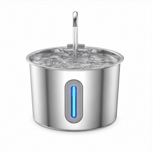 HYGEON AquaSteel 2.2L Stainless Steel Pet Water Fountain