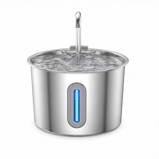 HYGEON AquaSteel 2.2L Stainless Steel Pet Water Fountain