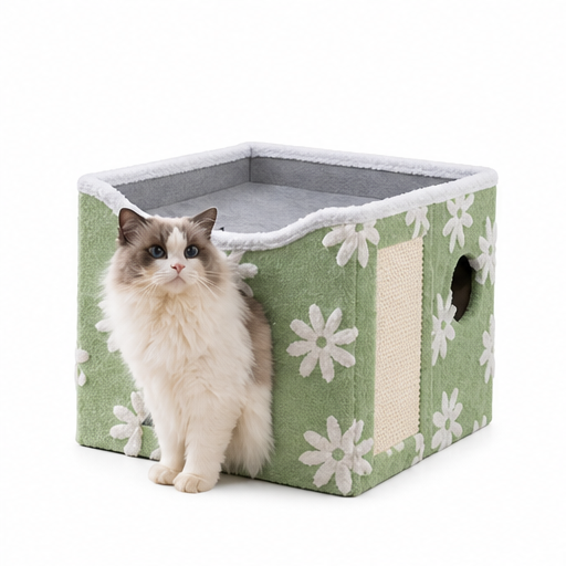 HYGEON ScratchLounge Foldable Two-Level Cat House