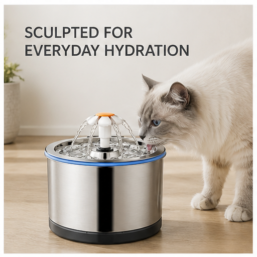 HYGEON SilverWing 2.5L 304 Stainless Steel Pet Water Fountain