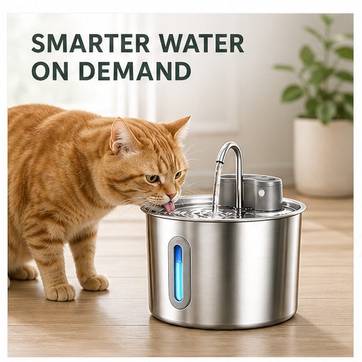 HYGEON SenseSteel 2.2L Infrared Sensor Pet Water Fountain