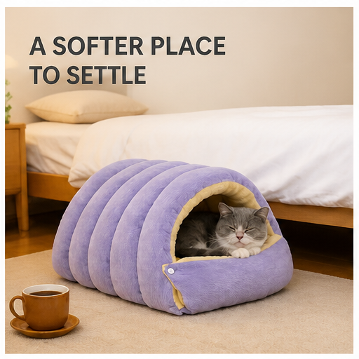 HYGEON SoftCove Semi-Enclosed Pet Bed — Two Sizes