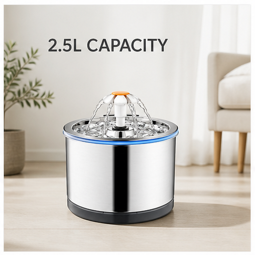 HYGEON SilverWing 2.5L 304 Stainless Steel Pet Water Fountain