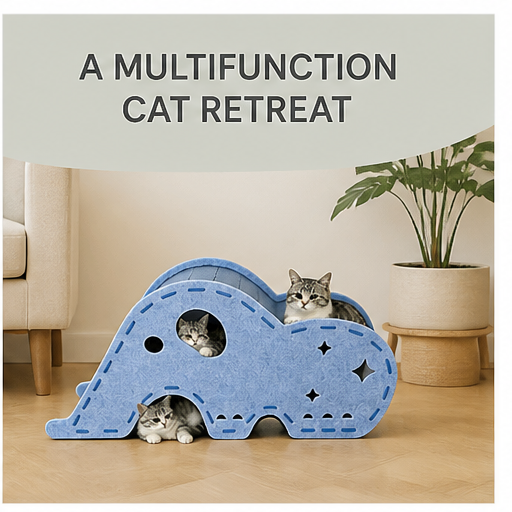 HYGEON ElephantTunnel Felt Cat Hideaway & Play Tunnel