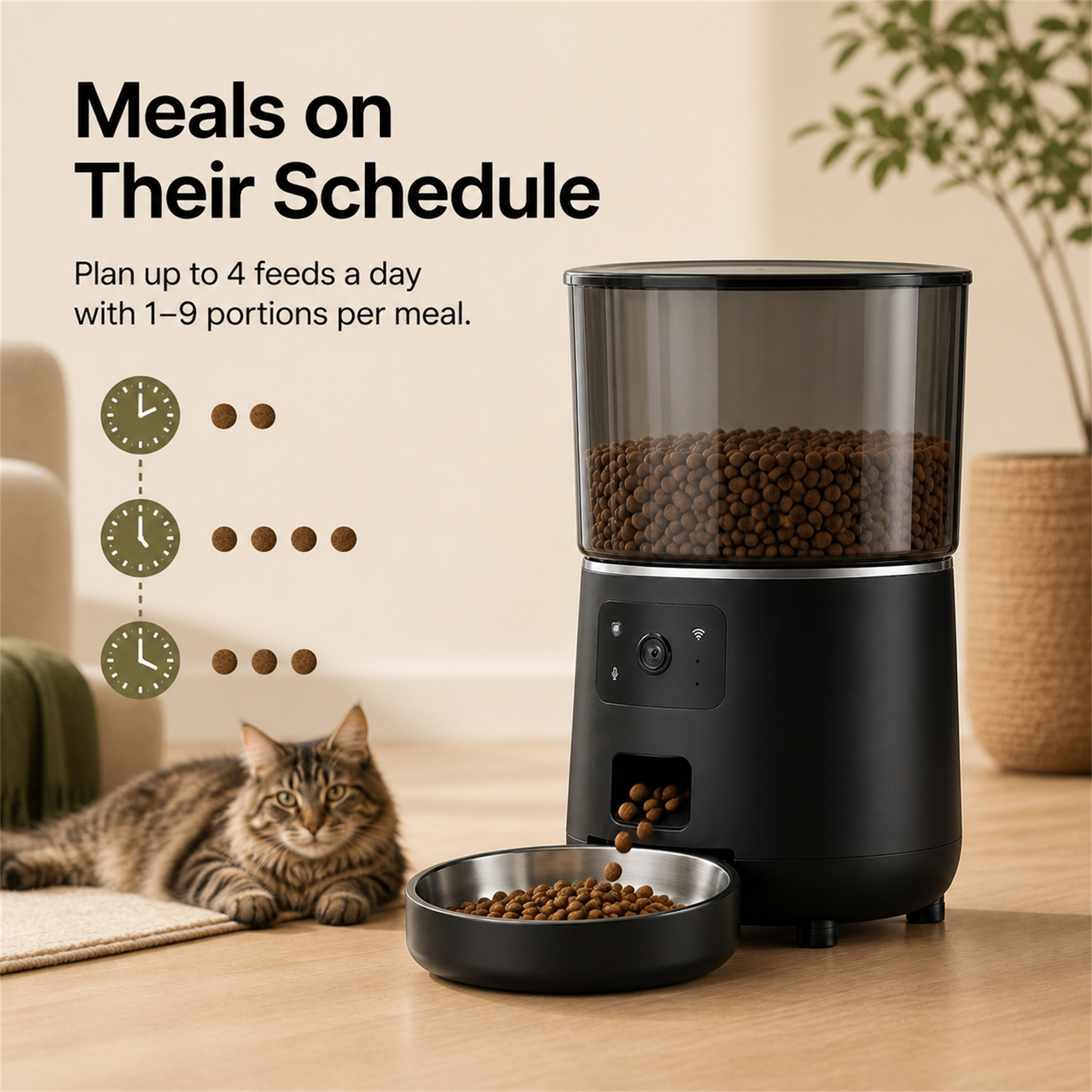HYGEON ViewFeed 4L Smart Pet Feeder with HD Camera & Two-Way Audio