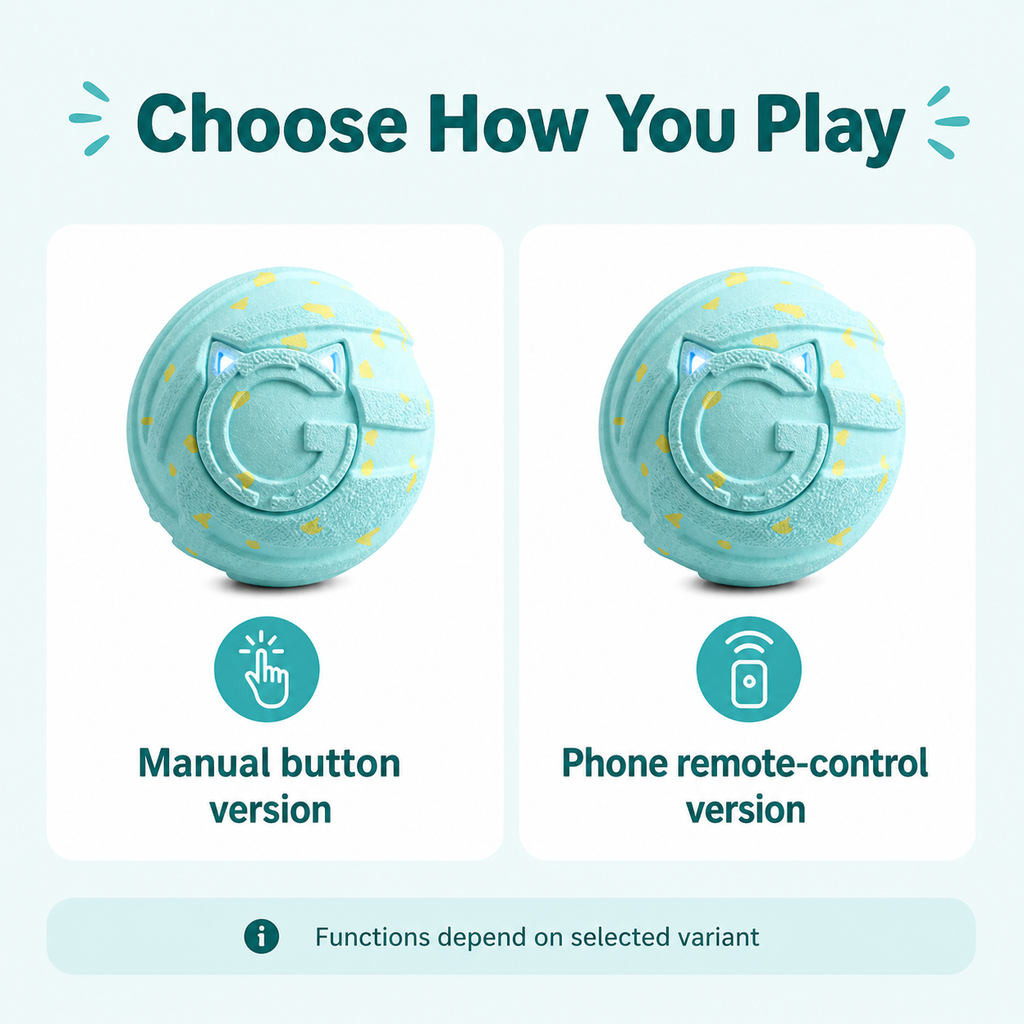 HYGEON GlowBounce Interactive Pet Ball, ETPU, Remote-Control Option