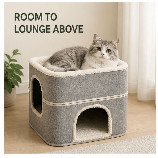 HYGEON DuoDen Foldable Two-Level Cat House