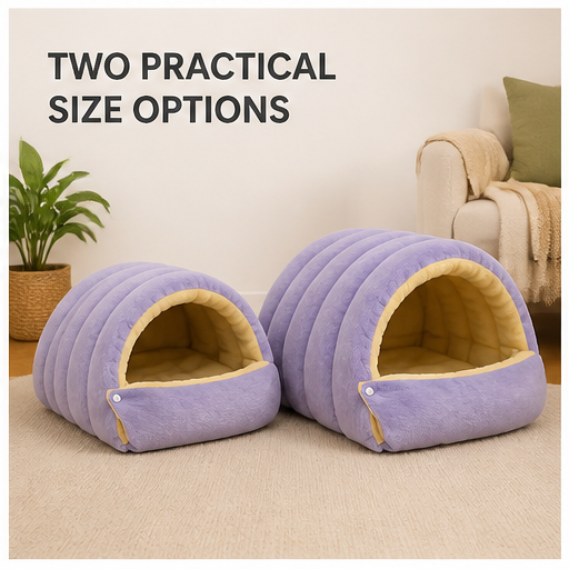HYGEON SoftCove Semi-Enclosed Pet Bed — Two Sizes
