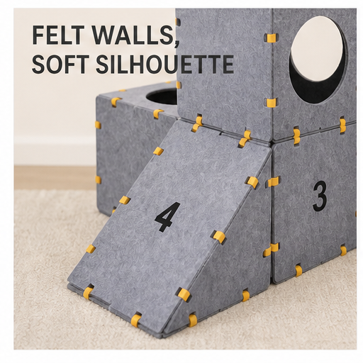 HYGEON PanelNest Flat-Pack Felt Cat House
