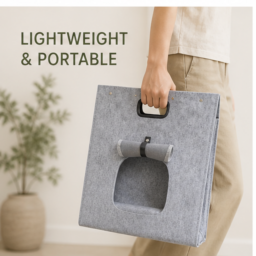 HYGEON FeltNest Foldable Felt Cat Tent with Carry Handle