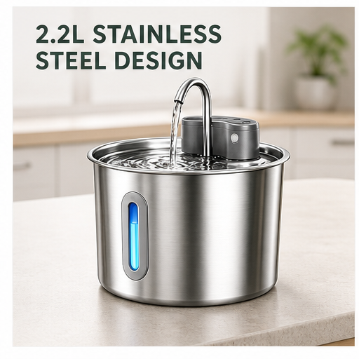 HYGEON SenseSteel 2.2L Infrared Sensor Pet Water Fountain