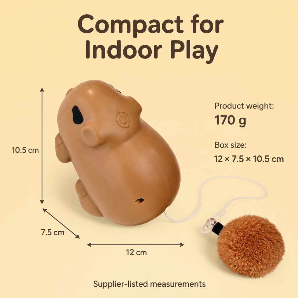 HYGEON CapyPlay Automatic Cord Cat Toy, Brown