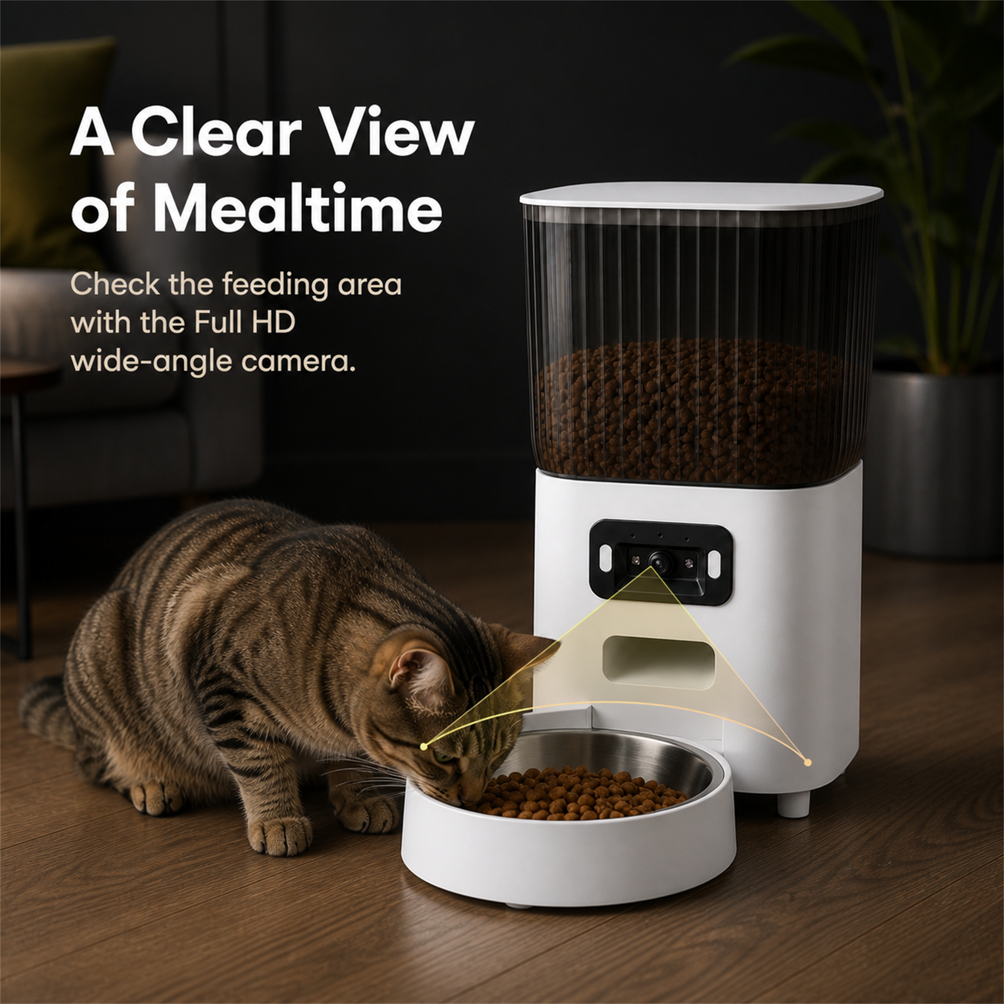 HYGEON ViewFeed 5L Smart Pet Feeder with Camera & Two-Way Audio