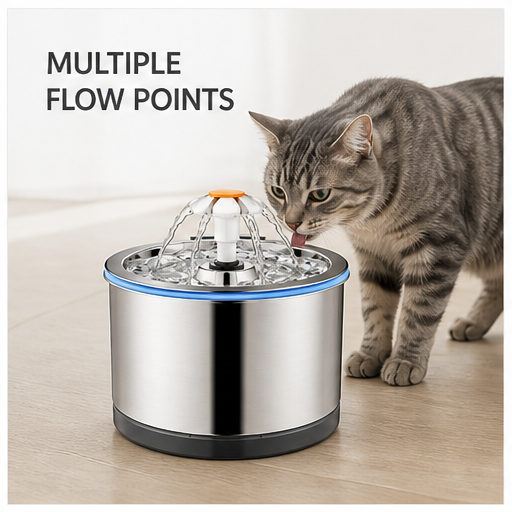 HYGEON SilverWing 2.5L 304 Stainless Steel Pet Water Fountain