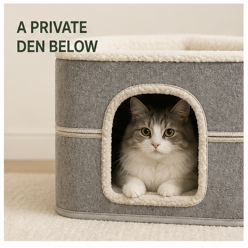 HYGEON DuoDen Foldable Two-Level Cat House