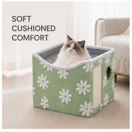 HYGEON ScratchLounge Foldable Two-Level Cat House