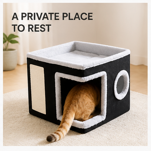 HYGEON PlushFold Foldable Pet House with Removable Cushions