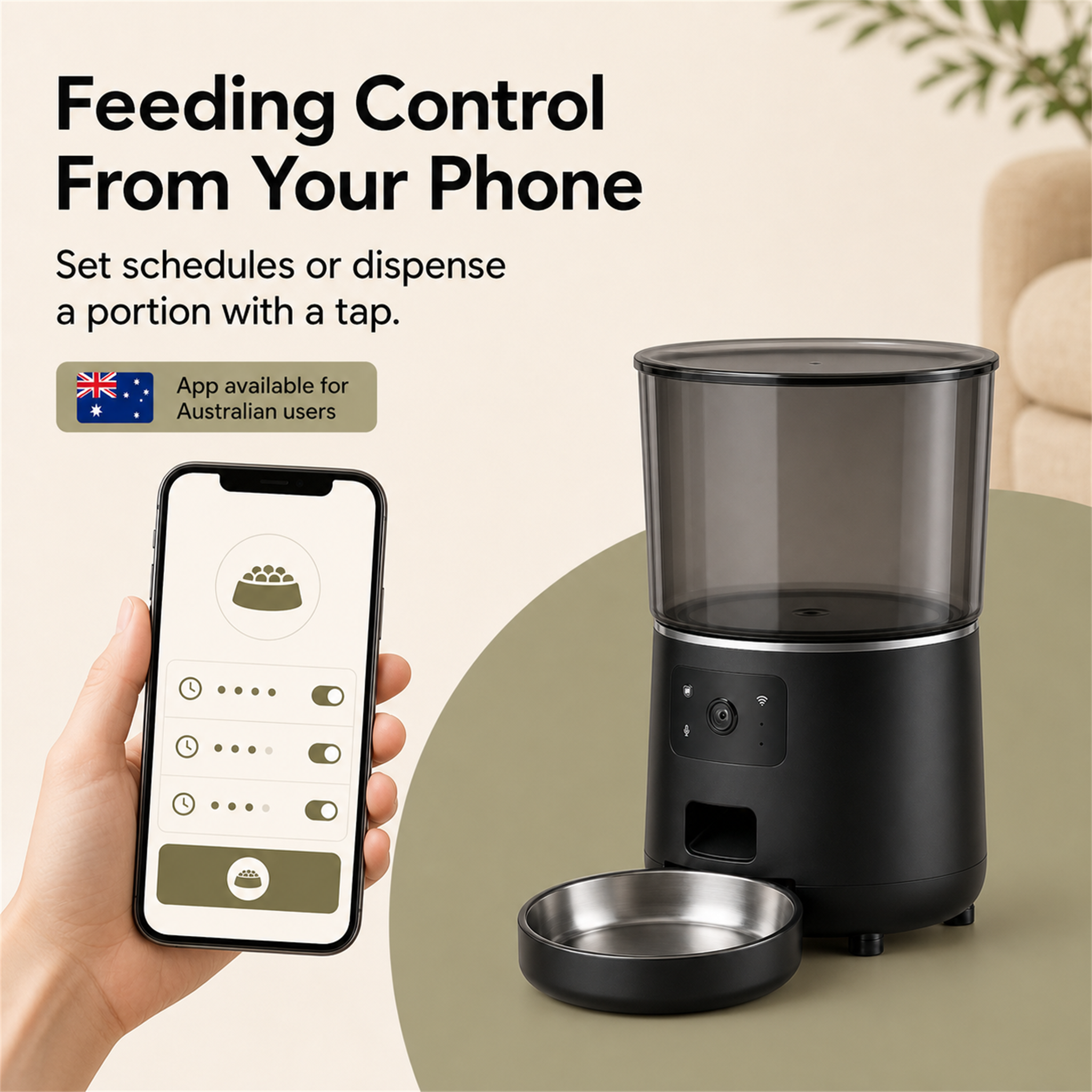 HYGEON ViewFeed 4L Smart Pet Feeder with HD Camera & Two-Way Audio