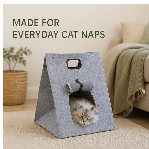 HYGEON FeltNest Foldable Felt Cat Tent with Carry Handle