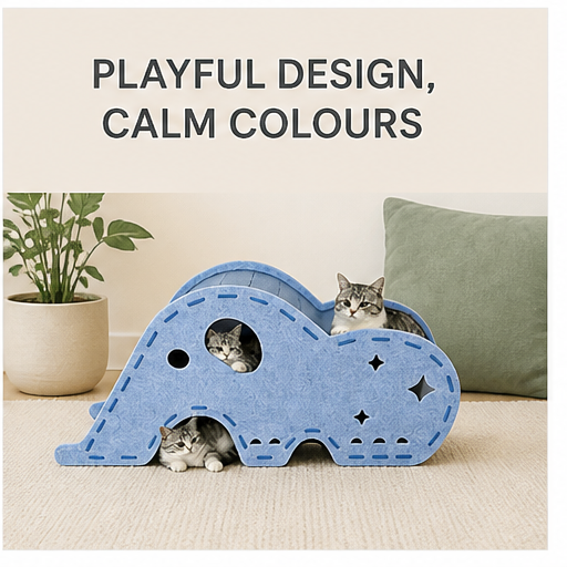 HYGEON ElephantTunnel Felt Cat Hideaway & Play Tunnel
