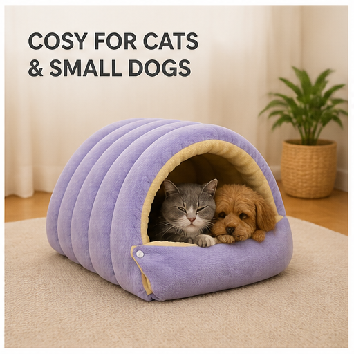 HYGEON SoftCove Semi-Enclosed Pet Bed — Two Sizes