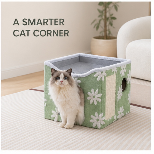 HYGEON ScratchLounge Foldable Two-Level Cat House