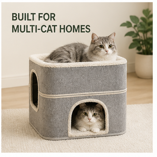 HYGEON DuoDen Foldable Two-Level Cat House