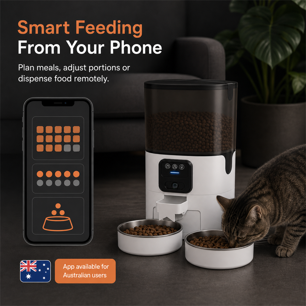 HYGEON DuoFeed 7L Smart Pet Feeder with 1080p Camera & Dual Bowls