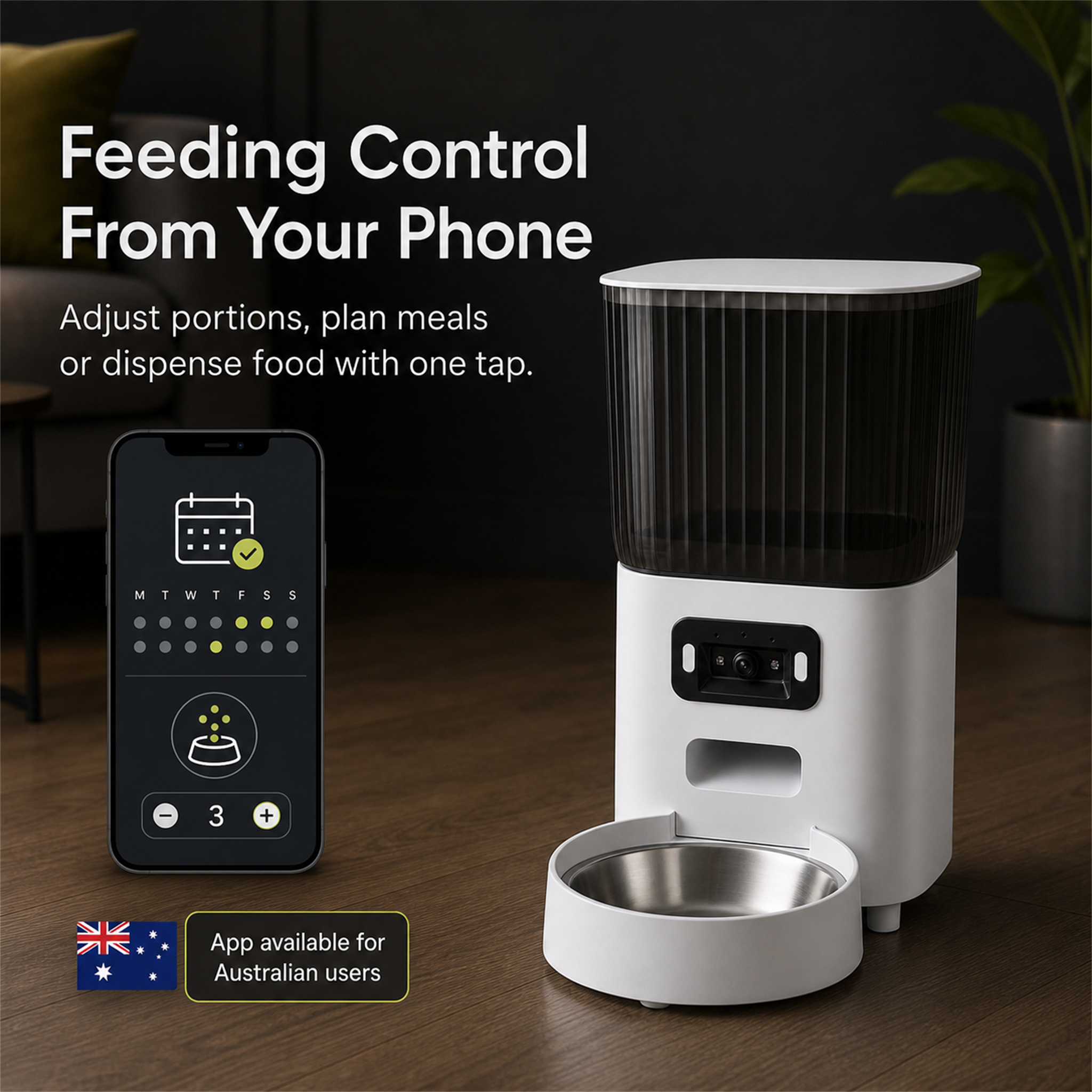 HYGEON ViewFeed 5L Smart Pet Feeder with Camera & Two-Way Audio