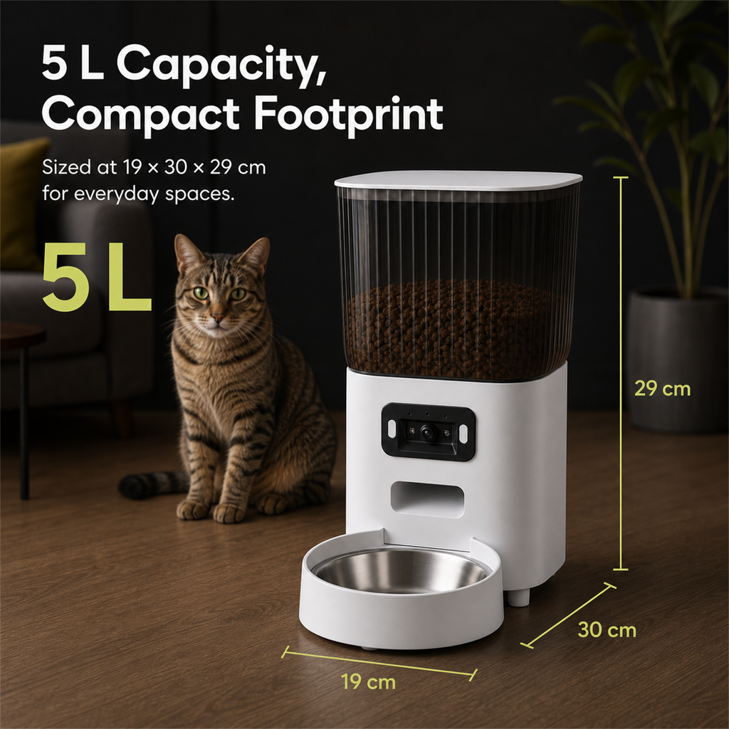 HYGEON ViewFeed 5L Smart Pet Feeder with Camera & Two-Way Audio