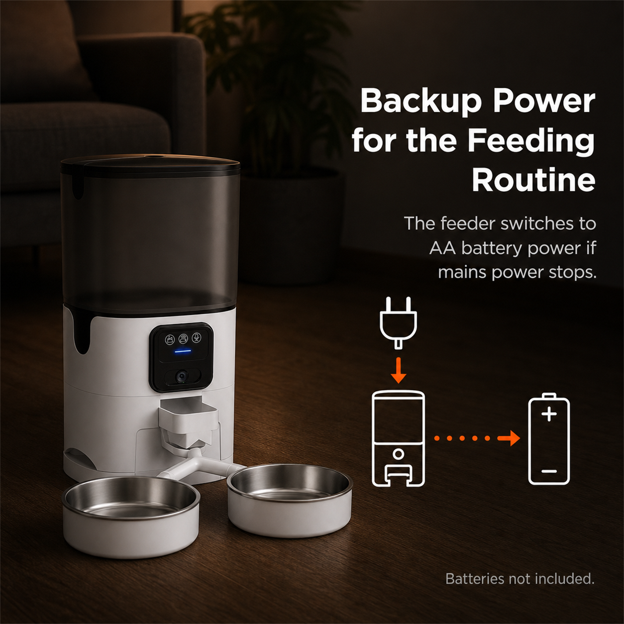 HYGEON DuoFeed 7L Smart Pet Feeder with 1080p Camera & Dual Bowls