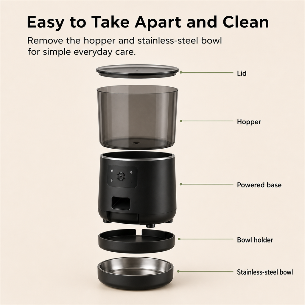 HYGEON ViewFeed 4L Smart Pet Feeder with HD Camera & Two-Way Audio