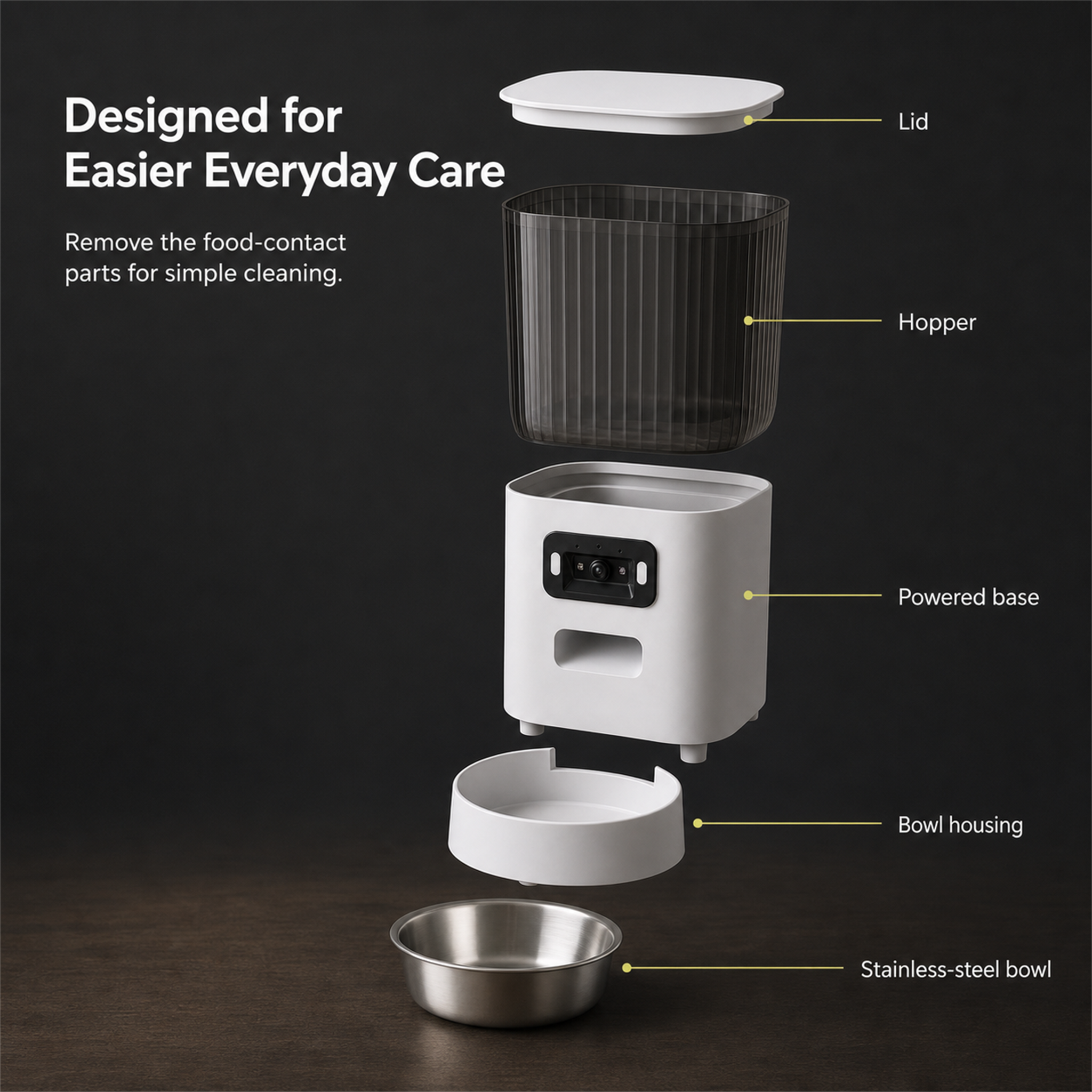 HYGEON ViewFeed 5L Smart Pet Feeder with Camera & Two-Way Audio