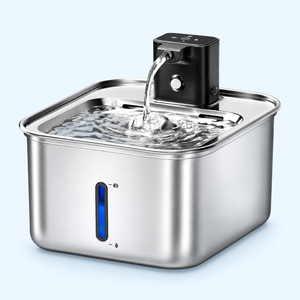 HYGEON Cordless Stainless Steel Cat Water Fountain — 2.5 L