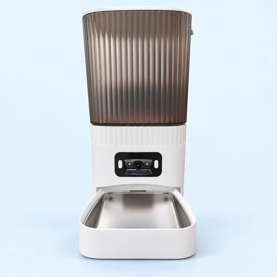 PF9 7L Camera Wi-Fi Pet Feeder – White and Smoke