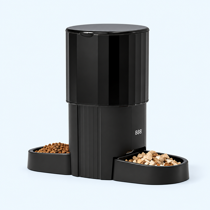 7 L Dual-Bowl Wi-Fi Pet Feeder — Black