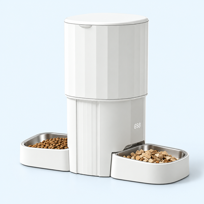 7 L Dual-Bowl Wi-Fi Pet Feeder — White