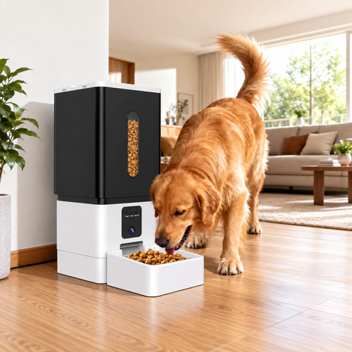 12 L Wi-Fi Dog Feeder with Camera — Black and White — image 2