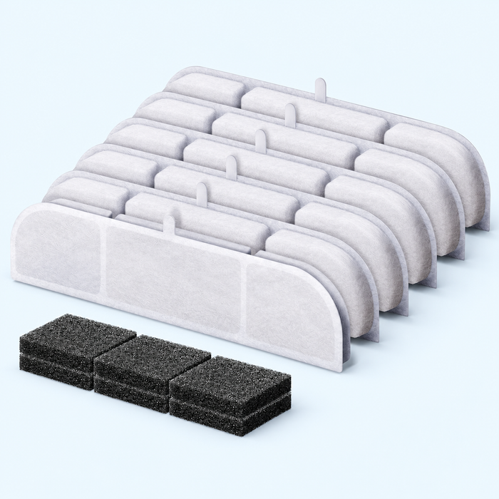 Replacement Fountain Filters & Pump Sponges — DPWFP6FSS 6 + 6 Pack