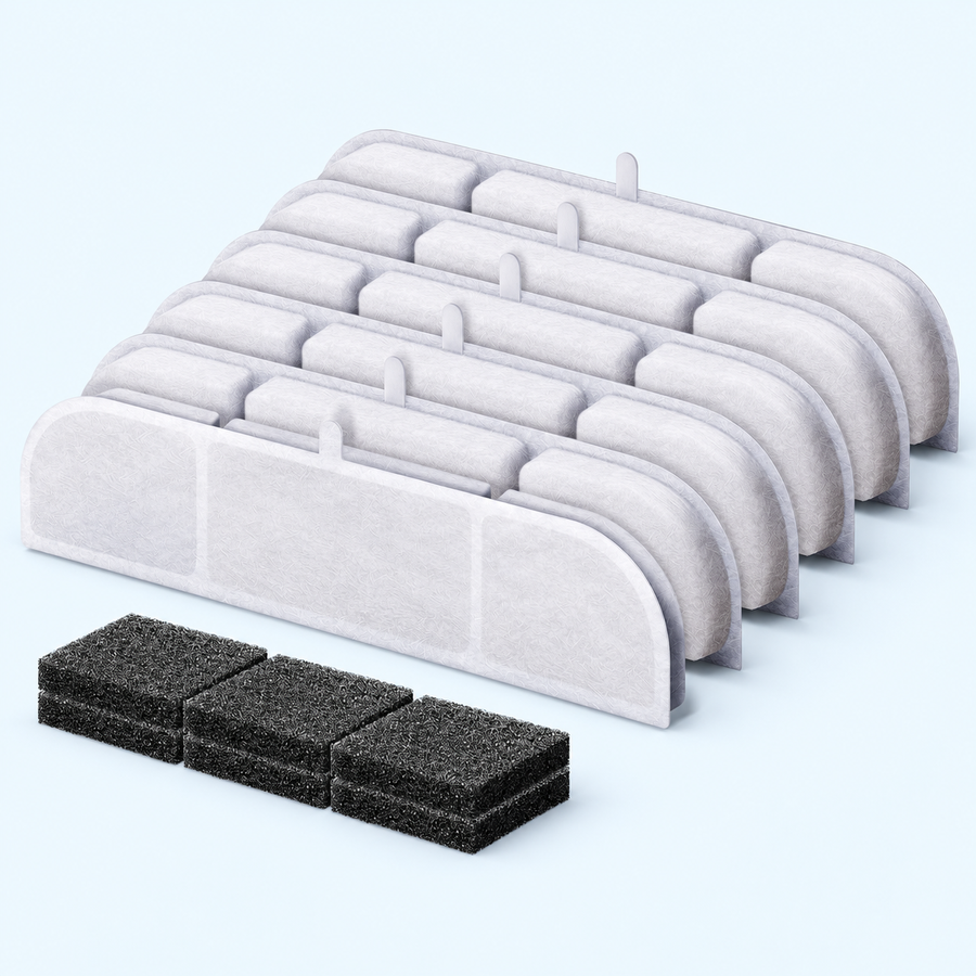 Replacement Fountain Filters & Pump Sponges — DPWFP6FSS 6 + 6 Pack