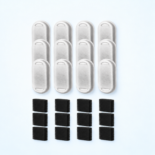 AquaSteel 830 Filter Set — 12 Cartridges + 12 Pump Sponges