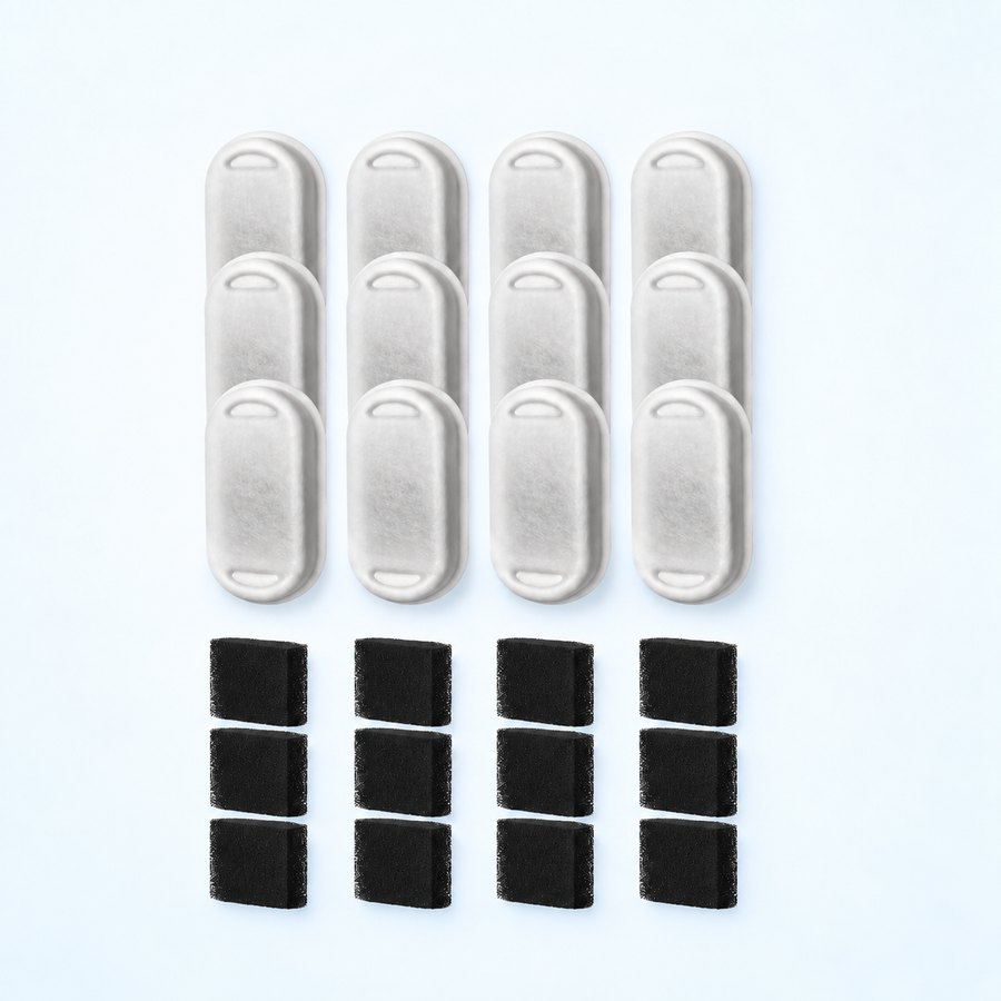 AquaSteel 830 Filter Set — 12 Cartridges + 12 Pump Sponges
