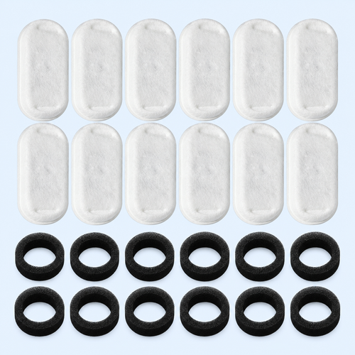 AquaSteel Runway Filter Set — 12 Cartridges + 12 Pump Sponges